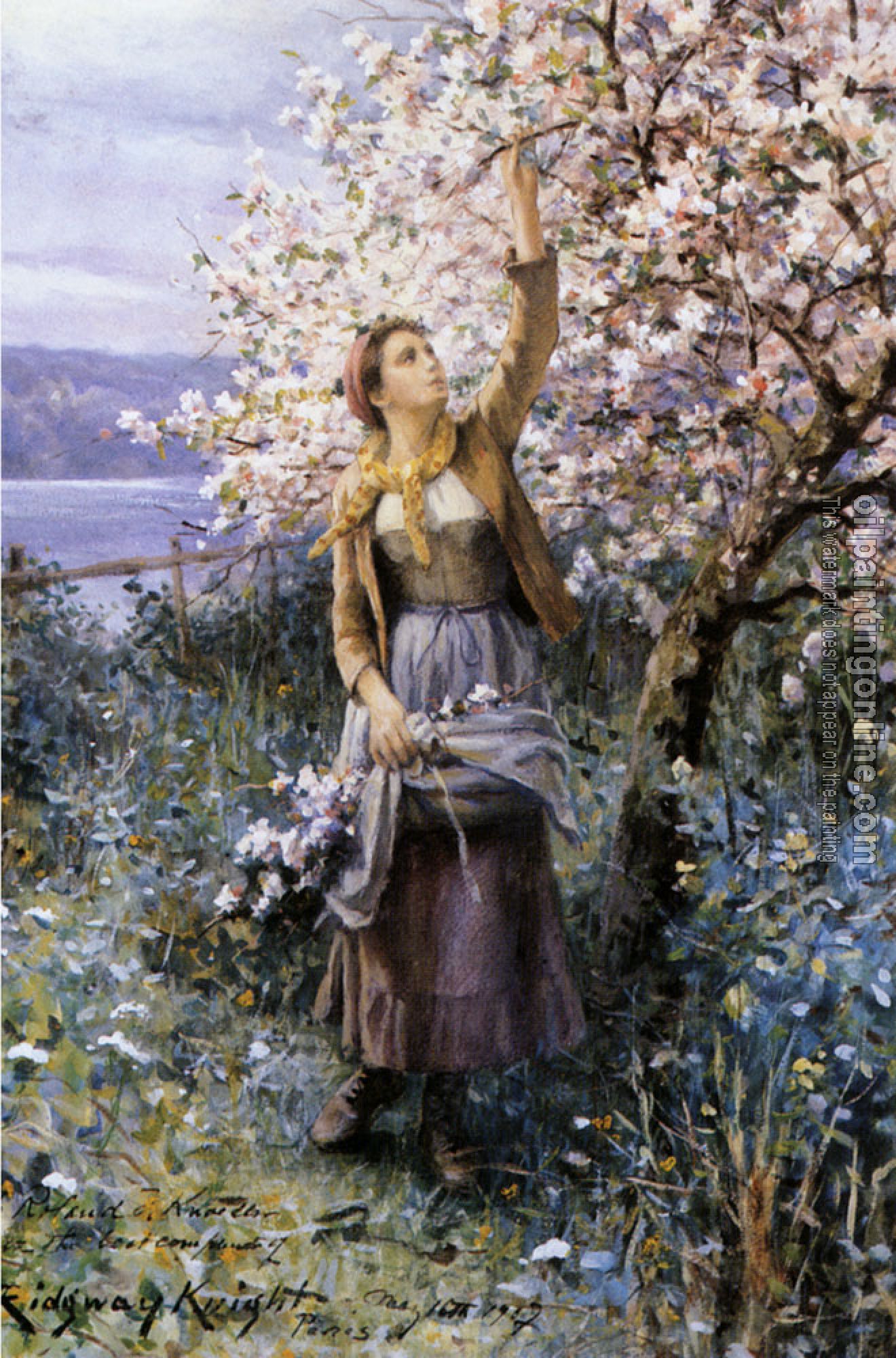 Daniel Ridgway Knight - Gathering Apple Blossoms